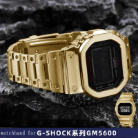 Stainless Steel Watchband for Casio G-SHOCK 3229 GM-5600 series modified solid precision steel trendy men's strap Bracelet case