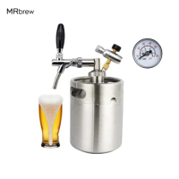 Mini Keg Growler Kit (5L Beer Keg &amp; Adjustable Beer Faucet &amp; 60psi Co2 Charger &amp; Beer Keg Spear),Beer Disoenser For Home Brewing