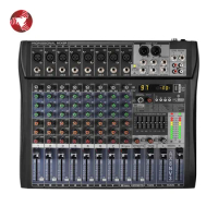 8CH audio mixer console USB professional sound card DSP audio mixer