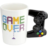 Game Over Game Controller Ceramic Shaped Handle Mug, Tea Coffee Hot Drinks, Decorative Gift Box, Home Kitchen Office