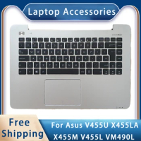 New For Asus V455U X455LA X455M V455L VM490L Replacemen Laptop Accessories Keyboard With Touchpad Silvery