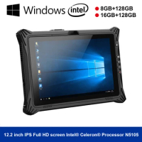 Rugged 12.2 Inch Windows Tablet Intel N5105 CPU Barcode Scanner Vehicle Mount Industrial Waterproof Computer I20J