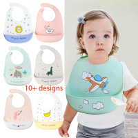 Baby Silicone Bibs Adjustable Waterproof Soft Food Grade Feeding Bib Kids Boys Girls Children Eating