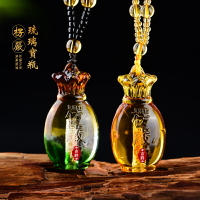 琉璃楞嚴咒掛件男女佛珠葫蘆項鏈花瓶護身內置經文吊墜結緣飾品