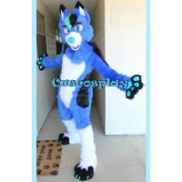 Best Quality on  Pink Dog Wolf Fox Fursuit Complete Suit Mascot Costume Cosplay Party Fancy Dress Birthday