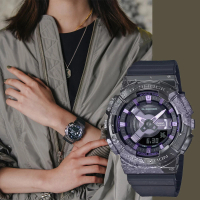 【CASIO 卡西歐】G-SHOCK 40 週年探險家之石系列 雙顯手錶-紫晶(GM-S114GEM-1A2)