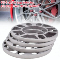 4Pc Universal 10mm Alloy Aluminum Wheel Spacers Shims Plate For 4/5 Stud Wheel 4x100 4x108 4x114.3 5x100 5x108 5x110 5x115 5x120