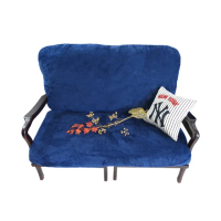 【Osun】厚綿絨防蹣彈性沙發座墊套/靠墊套(深藍色2人座 聖誕禮物CE208)