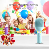 karaoke machine for kids/Adults Portable PA Speaker System 2 Wireless s Colorful LED Light Sing Kids karaoke microphone Set for