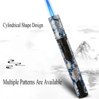 HONEST New Pen-style Metal Gas Lighter Windproof Jet Blue Flame Cigar Dedicated Airbrush Kitchen Baking Aromatherapy Available