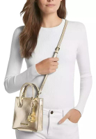 Michael Kors MICHAEL KORS Mercer Extra-Small Patent Crossbody Bag Pale Gold