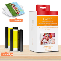 Compatible Canon Selphy CP1300 Paper CP1500 Cartridge KP108IN Photo Paper Printing CP1300 Paper and Ink for Selphy CP1200 CP1000