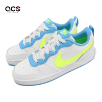 Nike 休閒鞋 Court Borough Low 2 GS 大童 女鞋 白藍 螢光黃 經典 皮革  BQ5448-122