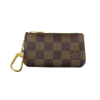 【二手名牌BRAND OFF】LOUIS VUITTON LV 路易威登 棕色 棋盤格 帆布 Key Pouch 零錢包 N62658