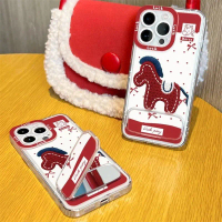 Transparent phone case suitable for iPhone 11/12/1314/15 pro/16 17 promax/8/7/6/XS MAX with bracket 