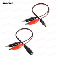 DC 5521 5.5x2.1mm Male/Female to Dual Alligator Clips Power Adapter Cable DC Adapter Cables for LED Strip Light CCTV Camera