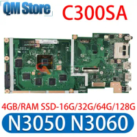 Notebook Mainboard For ASUS Chromebook C300 C300S C300SA Laptop Motherboard N3050/N3060 4GB/RAM SSD-16G/32G/64G/128G