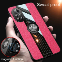 Color Block Cloth Phone Case For Huawei Nova 2S 2i 3 3E 4 Nova 5 5i 6 7 8 9 10 Nova 10 Magnetic Ring Stand TPU Soft frame Cases