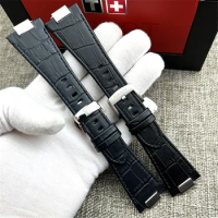 Genuine Leather Watchband for Tissot 1853 PRX series Strap Belt T137.407 T137.410 Convex End Men's Bracelet Wrist Strap Bracelet