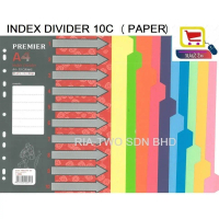 Premier Index Divider 5/10 Tabs Colours / Index Divider 10c (Value Pack) Paper Stationery White