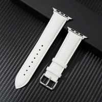 สายนาฬิกาหนังลายลิ้นจี่สำหรับ Apple Watch เข้ากันได้กับ 38/40/41mm, iwatch ultra 8 7 6 SE 5 4 3, สาย