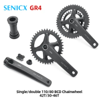 SENICX Bicycle Crankset GR4 Chainring 110 Bcd Bike Crank 170mm Road Bike Crankset 42T 30-46T for Gravel Bike Bicycle Accessories