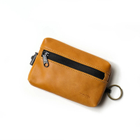 【icleaXbag 點子包】便攜零錢鑰匙兩用包｜棕色(真皮  零錢包  鑰匙包  小物包)