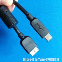 38cm Original Micro-B to Type-C Sandisk Data Cable 45cm Micro-B to USB3.0 Magnetic Ring Mobile Solid-State Drive SSD WD Cable