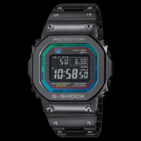 【CASIO 卡西歐】G-SHOCK 方形金屬電子錶 全光譜色彩 全金屬系列 GMW-B5000BPC-1
