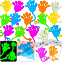 28Pack Glow in Dark Sticky Hands Toys for Kids Easter Egg Basket Stuffers Goodie Bag Pinata Fillers 