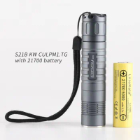 Convoy black S21B KW CULPM1.TG 6amps 21700 flashlight ,torch , with 21700 lithium battery inserted