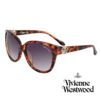 【Vivienne Westwood】英國薇薇安魏斯伍德異國風情太陽眼鏡(AN758-02-琥珀)