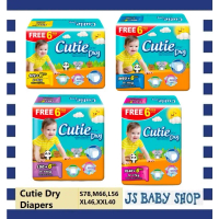 Cutie Dry Diapers Mega Pack (Saiz: S78, M66, L56, XL46, XXL40)/Cutie Dry lampin Bayi