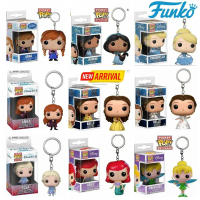 FUNKO Pop Disney Keychain Toys Beauty and the Beast Belle Frozen Elsa Anna Ariel Rapunzel Cinderella