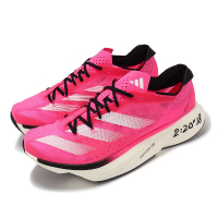 adidas 愛迪達 競速跑鞋 Adizero Adios Pro 3 M 男鞋 女鞋 粉 白 回彈 輪胎大底 愛迪達(IH3808)