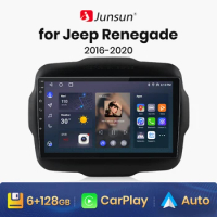 Junsun V1 AI Voice Wireless CarPlay Android Auto Radio for Jeep Renegade 2016-2020 4G Car Multimedia GPS 2din autoradio