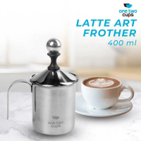 Gelas Kopi Milk Frother Stainless Steel 400ml WZ0011 Grinder Kopi Saringan Tanpa Ampas Mesin Espreso