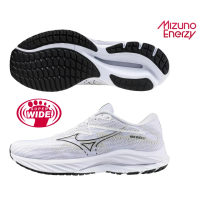 【MIZUNO 美津濃】慢跑鞋 男鞋 運動鞋 緩震 一般型 超寬楦 RIDER 白銀 J1GC230458