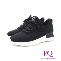【PQ】女 飛織輕量慢跑運動休閒鞋 女鞋(黑色)