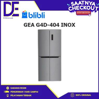 KULKAS GEA G4D-404 INOX SIDE BY SIDE 404L 4 PINTU Kompresor Inverter G4D-404 INOX G4D-404