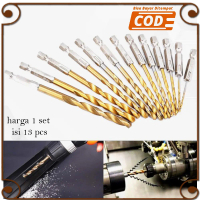 Mata Bor set 13pcs Mesin Bor Obeng Tangan Portable Cordless Mini