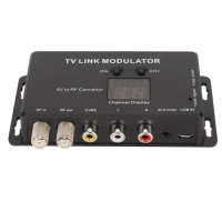 TV Link Modulator Adjustable Support PAL NTSC AV to RF Converter Professional UHF Modulator Fit for A V Source Set Top Boxes
