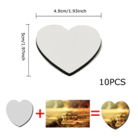 10pcs/lot Blank Sublimation Refrigerator Sticker DIY Customize Fridge Magnets Round Refrigerator Sticker Sublimation ( Heart）