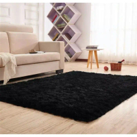 Karpet Bulu Ukuran 150X100Cm Tebal 3Cm + Busa ( Hitam )