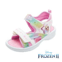 【Disney 迪士尼】正版童鞋 冰雪奇緣 輕量電燈涼鞋/絆帶設計 舒適 抗菌 防臭 白(FNKT37129)