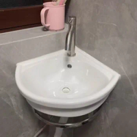 255*255*120mm Triangular Washbasin Corner Ceramic Sink Mini Single Basin Small Apartment Wall-hung Hand Wash Basin For Bathroom