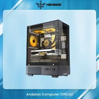 CASING CASE PC GAMING NYK Nemesis NIKA FC5 ATX Tempered Glass Gaming PC Case, Packing Kayu