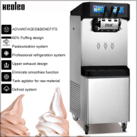 XEOLEO Commercial Stand Floor Ice Cream Maker 3 Flavors Ice Cream MachineYogurt Machine 5000W/596pcs Pasteurization&amp;Night Fresh