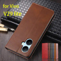 Leather Case for Vivo V29 lite Flip Case Card Holder Holster Magnetic Attraction Cover Vivo V29 lite Wallet Case Fundas Coque
