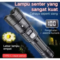 Senter LED Super Terang Berdaya Tinggi Jarak Jauh Anti AIr Senter LED 20000 Lumens USB C Rechargeabl